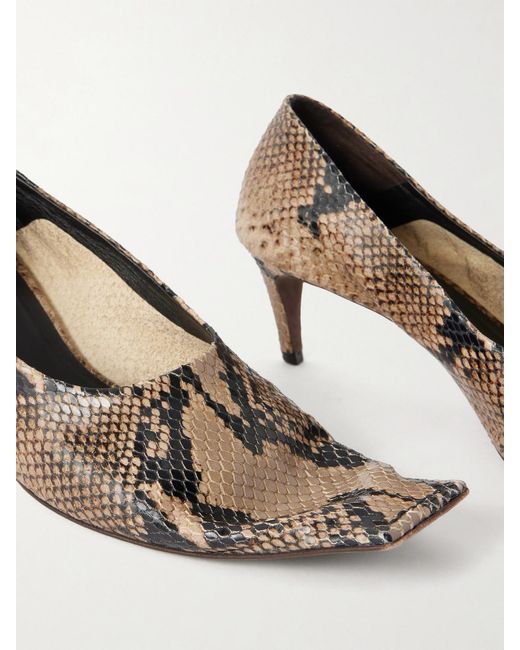 Khaite Natural Marlene Snake-Effect Leather Pumps