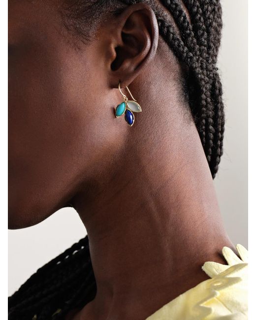 Irene Neuwirth Blue 18-Karat Multi-Stone Earrings
