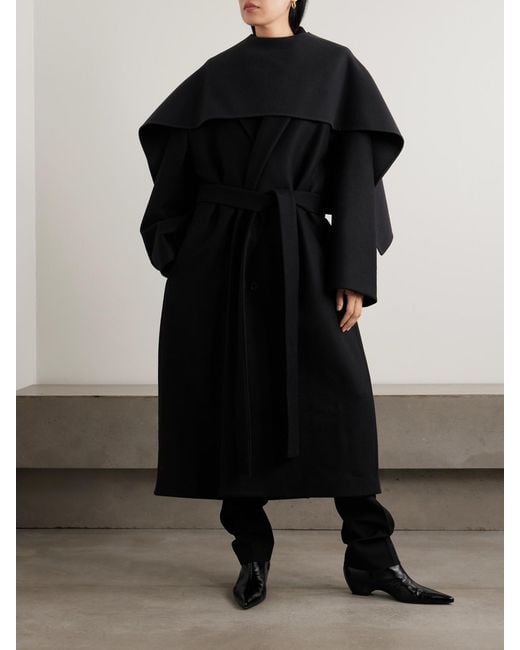 Calvin Klein Black Taylor Wool And Cashmere-Blend Cape