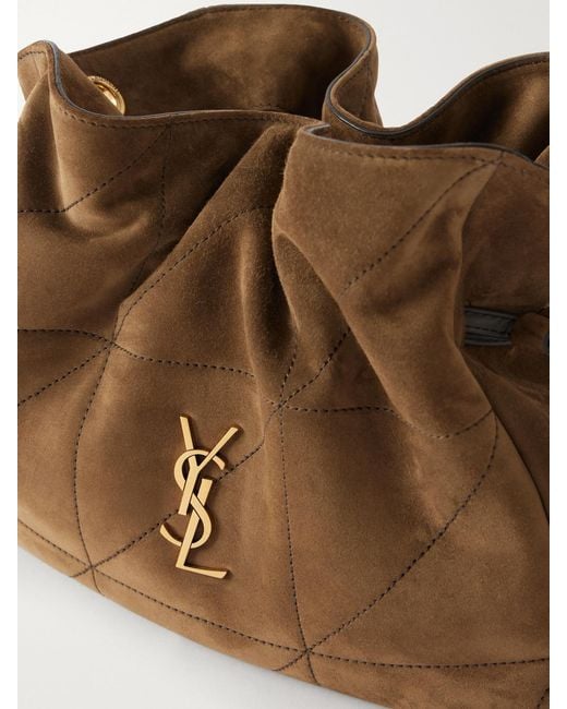 Saint Laurent Brown Jamie Quilted Suede Shoulder Bag