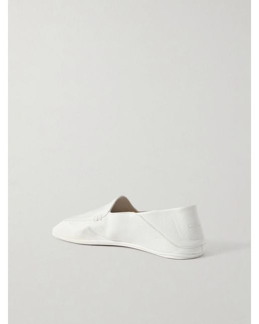 Calvin Klein White Vela Leather Loafers