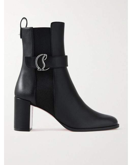 Christian Louboutin Black Cl Chelsea Booty 70 Leather Ankle Boots