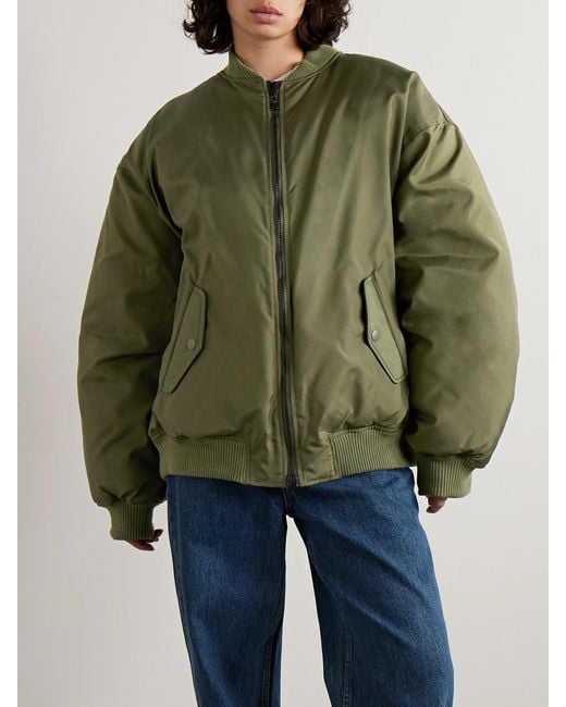 Wardrobe NYC Green Reversible Quilted Shell Bomber Jacket