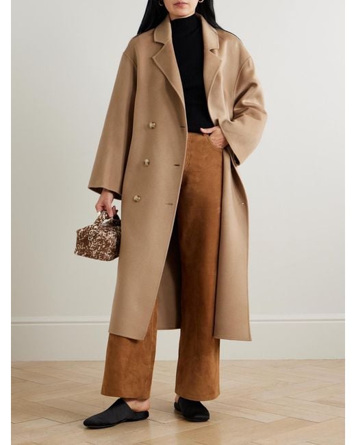 Loulou de Saison Natural Borneo Double-Breasted Wool And Cashmere-Blend Coat