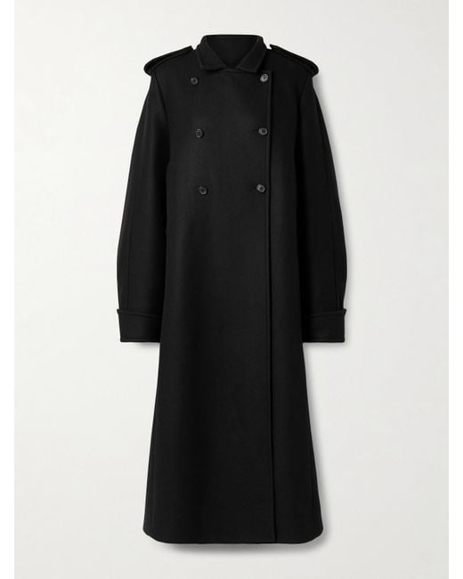 Khaite Black Donna Oversized Double-Breasted Wool Coat