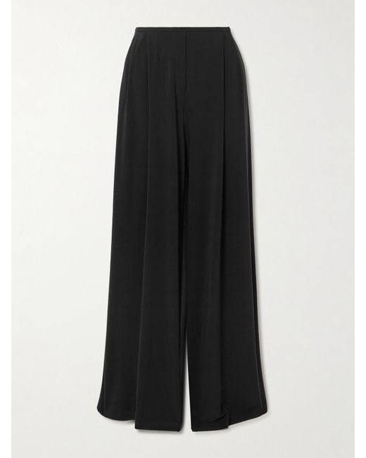 Norma Kamali Black Hose Mit Weitem Bein Aus Stretch-Jersey Mit Falten