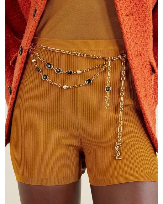 Saint Laurent Natural Tone And Resin Belt