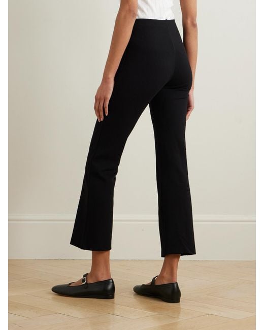 Leset Black Rio Cropped Stretch-Ponte Flared Pants