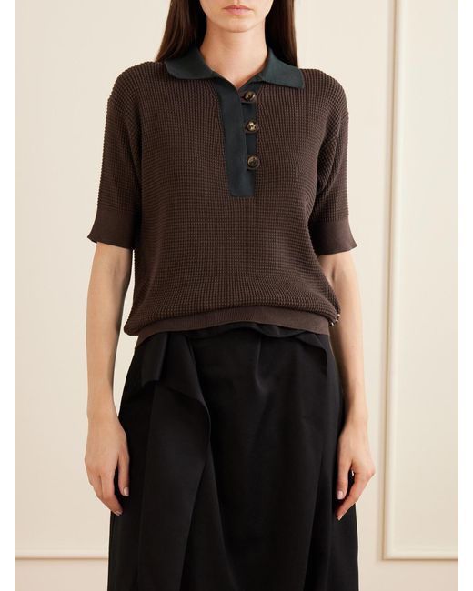 J.W. Anderson Black Cotton-Blend Polo Shirt