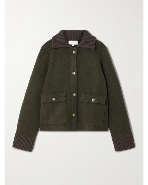La Ligne Green Mini Theodore Wool And Cashmere-Blend Jacket