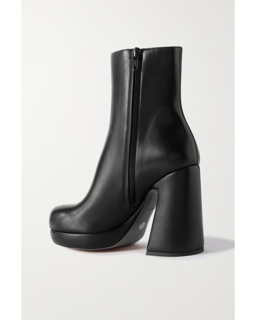 Proenza Schouler Black Forma Leather Platform Ankle Boots