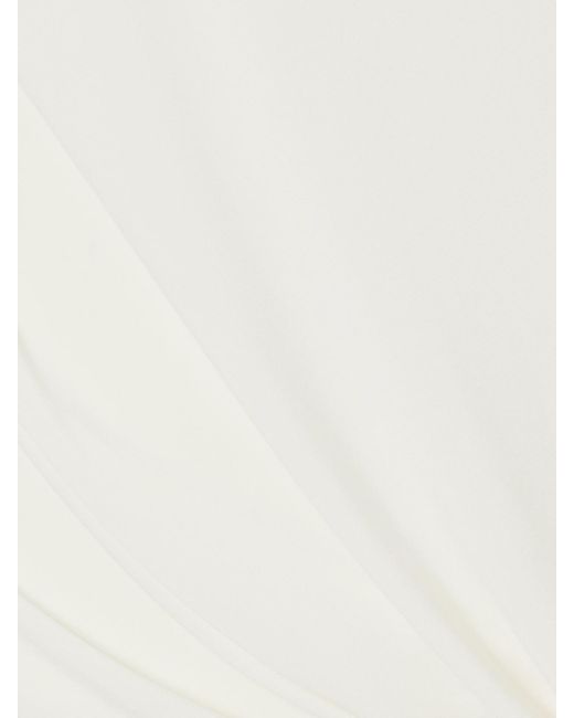Faithfull The Brand White Colmar One-Sleeve Fringed Draped Stretch-Jersey Dress