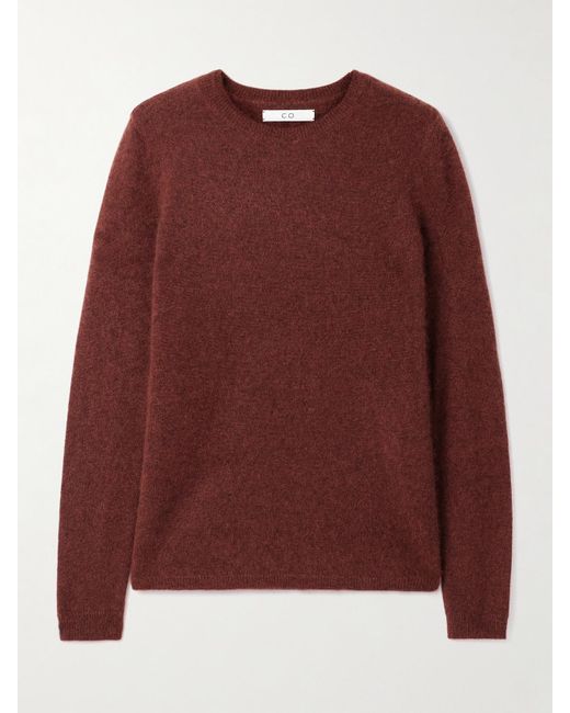 Co. Red Cashmere And Silk-Blend Sweater