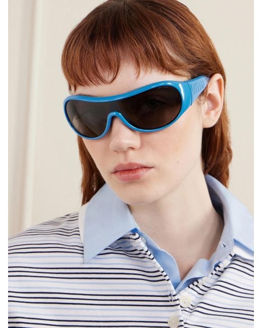 Miu Miu Blue Rounded-Frame Acetate Sunglasses