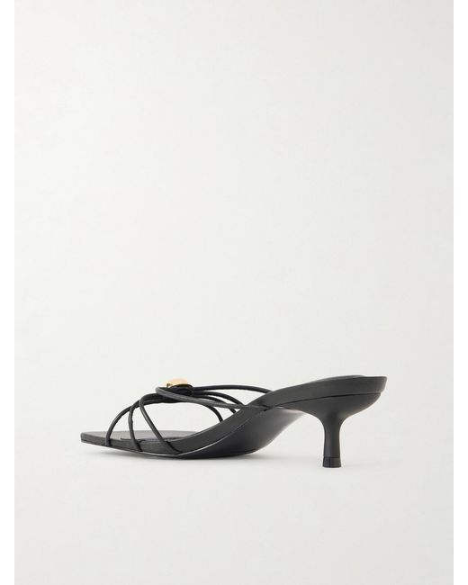 Jonathan Simkhai Black Amaya Embellished Leather Mules