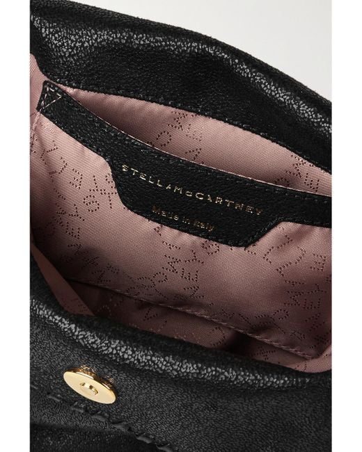 Stella McCartney Black The Falabella Mini Faux Brushed-Leather Shoulder Bag