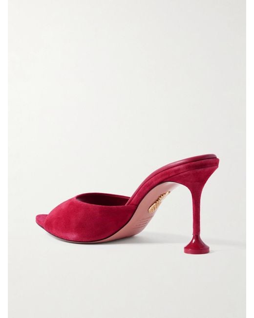 Aquazzura Pink Bisous 85 Mules Aus Veloursleder