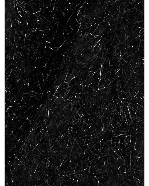 Dries Van Noten Black Metallic Wool-Blend Scarf