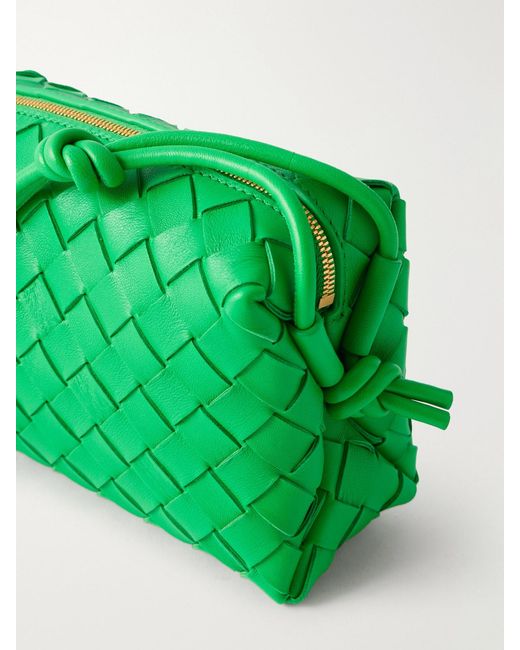 Bottega Veneta Green Loop Mini Intrecciato Leather Shoulder Bag