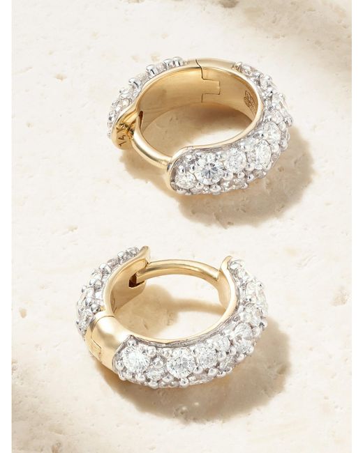 Lucy Delius Natural Chubby 14-Karat Diamond Hoop Earrings