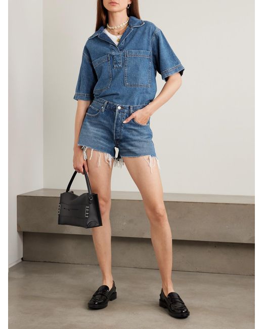 FRAME Blue The Hang Jeansshorts