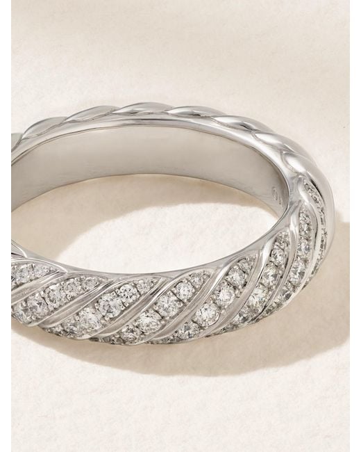 David Yurman Natural Sculpted Cable 18-Karat Diamond Ring