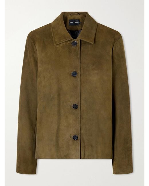 Proenza Schouler Green Irine Suede Jacket