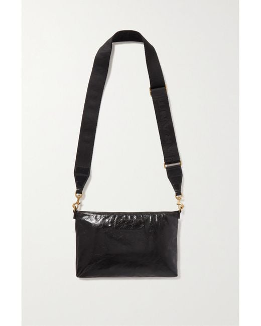 Isabel Marant White Nessah Schultertasche Aus Glänzendem Leder