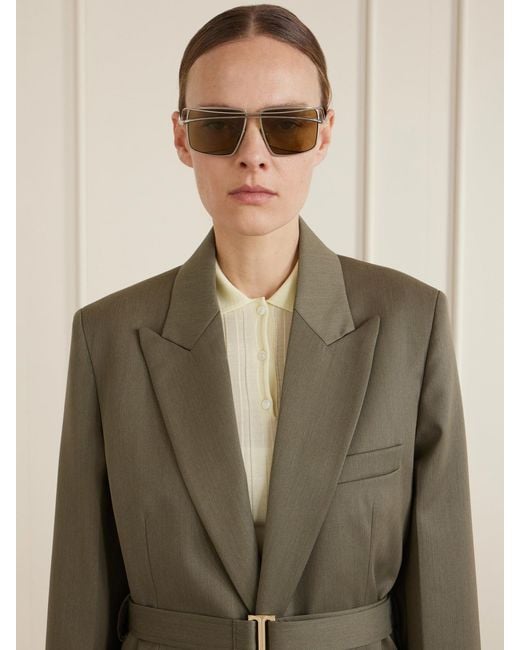 Prada Natural Square-Frame-Tone Sunglasses