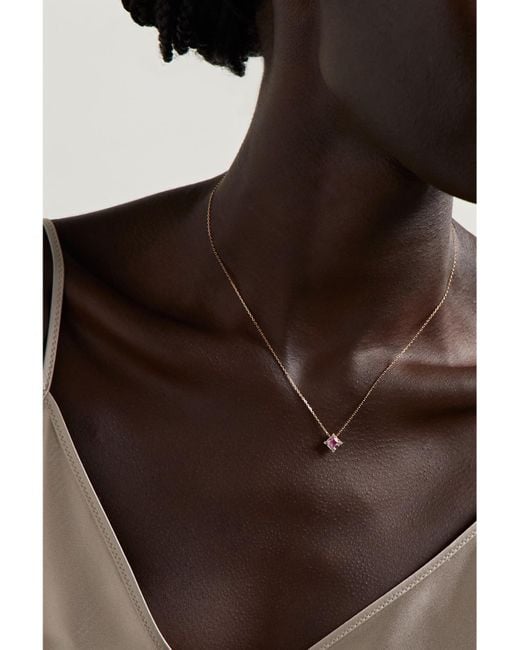 Suzanne Kalan Pink 18-Karat Rose, Sapphire And Diamond Necklace