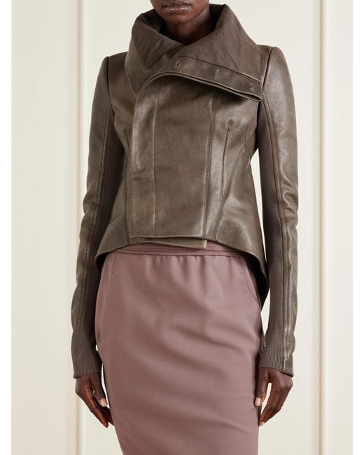 Rick Owens Black Naska Leather Biker Jacket