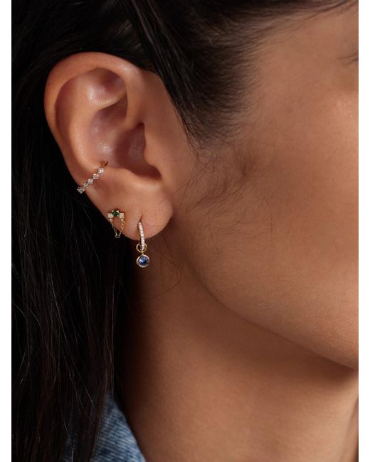 Boucle D'Oreille Unique En Or 10 Carats (416/1000) Saphir Et Diamants Orchid STONE AND STRAND en coloris Natural