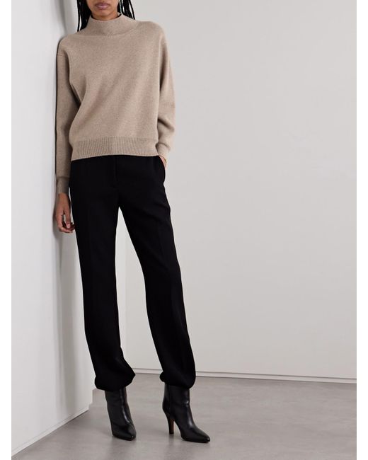 The Row Natural Heta Stehkragenpullover Aus Meliertem Kaschmir