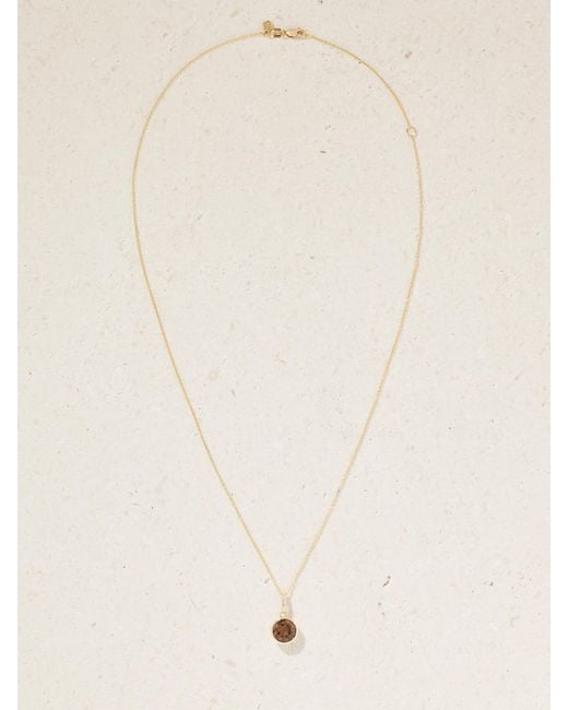 Sydney Evan Natural Icon Solitaire 14-Karat, Topaz And Diamond Necklace