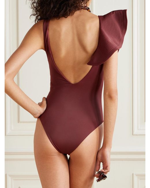 Johanna Ortiz Red Boleros Y Voleros Badeanzug Mit Volant