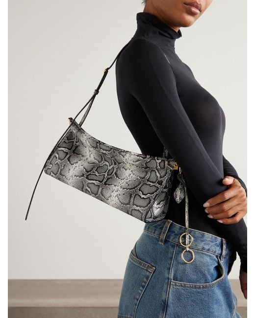 Alaïa Metallic Le Click E/W Medium Snake-Effect Eel Shoulder Bag