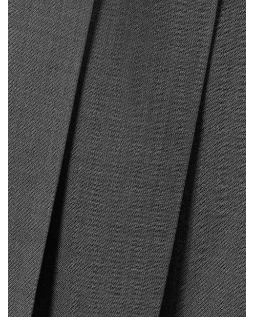 Brunello Cucinelli Gray Pleated Twill Mini Skirt