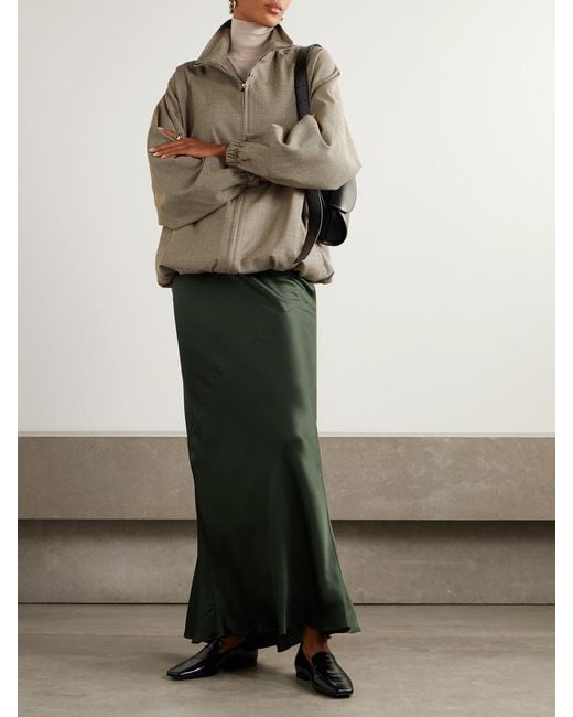 Twp Green My Endless Love Paneled Satin Maxi Skirt