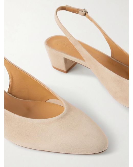 Aeyde Natural Celeste Suede Slingback Pumps