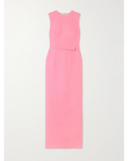 Emilia Wickstead Pink Juulia Asymmetric Crepe Gown