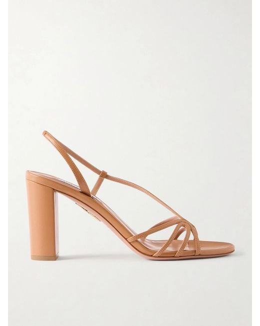 Aquazzura Brown Talk To Me 85 Leather Sandals