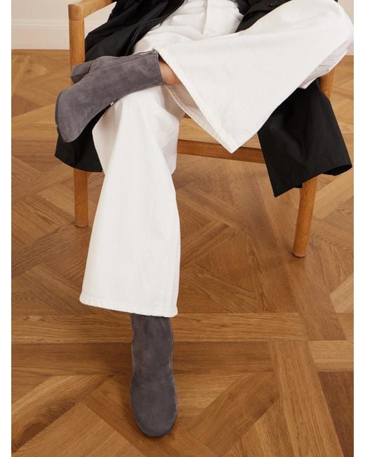 Gianvito Rossi Gray Joelle 45 Suede Ankle Boots