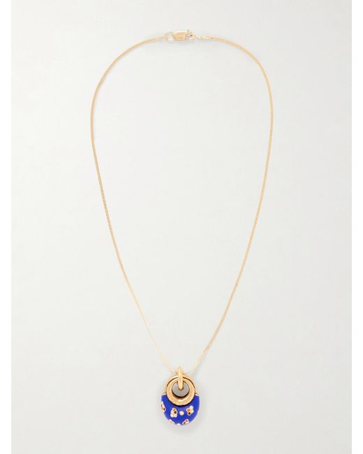 Maison Mayle White Niki Drop-Plated And Enamel Necklace