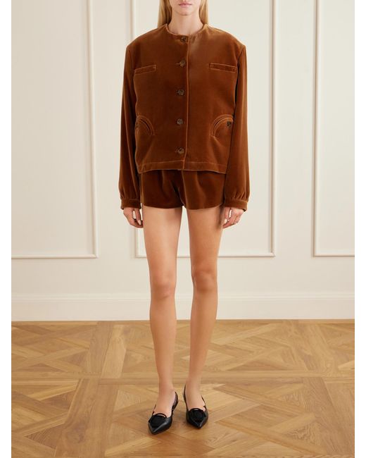 Blazé Milano Brown Jealousy Gliss Cotton-Velvet Jacket