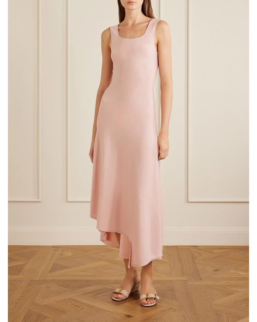 Khaite Pink Seberg Merino Wool-Knitted Midi Dress