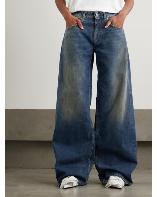 Balenciaga Blue Mid-Rise Wide-Leg Jeans