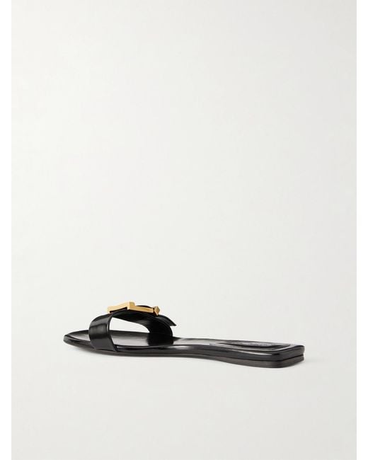 Khaite White Manhattan Buckled Leather Sandals