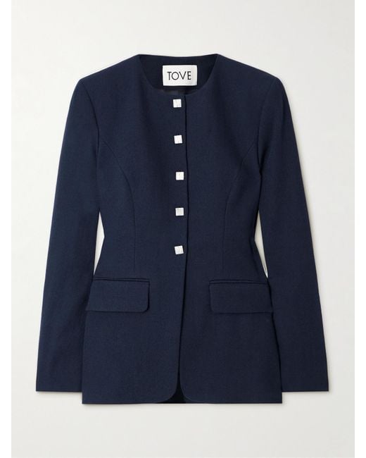 TOVE Blue Moya Wool-Twill Jacket
