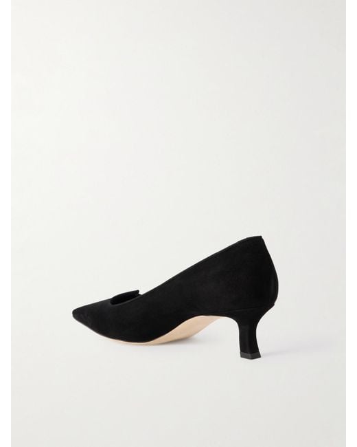 Manolo Blahnik Black Euridi 50 Suede Pumps