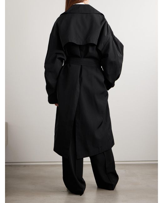 Trench-Coat Oversize À Double Boutonnage En Gabardine Mavis Frankie Shop en coloris Black